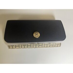 Tommy‎ Hilfiger Women's Clutch Beige Black Gold Logo Plate NEW